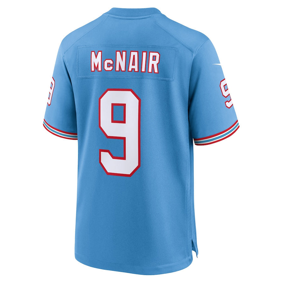 STECN T.Titans #9 Steve McNair Player Light Blue Throwback Alternate Game Stitched Jerseys