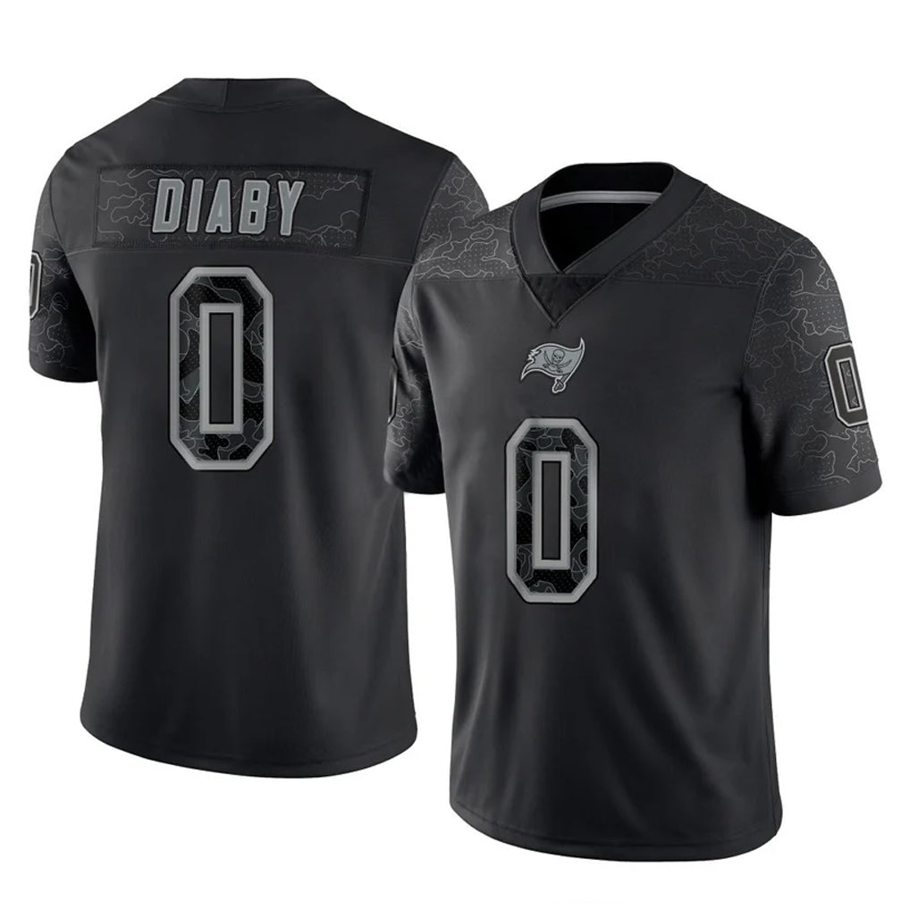 STECN TB.Buccaneers #0 Yaya Diaby Player Black Reflective Limited Home Game Stitched Jerseys