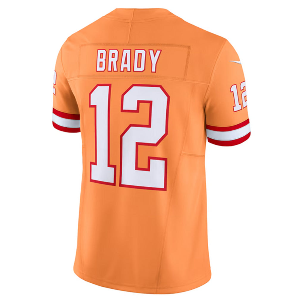 STECN TB.Buccaneers #12 Tom Brady Player Orange Vapor F.U.S.E. Limited Stitched Jerseys