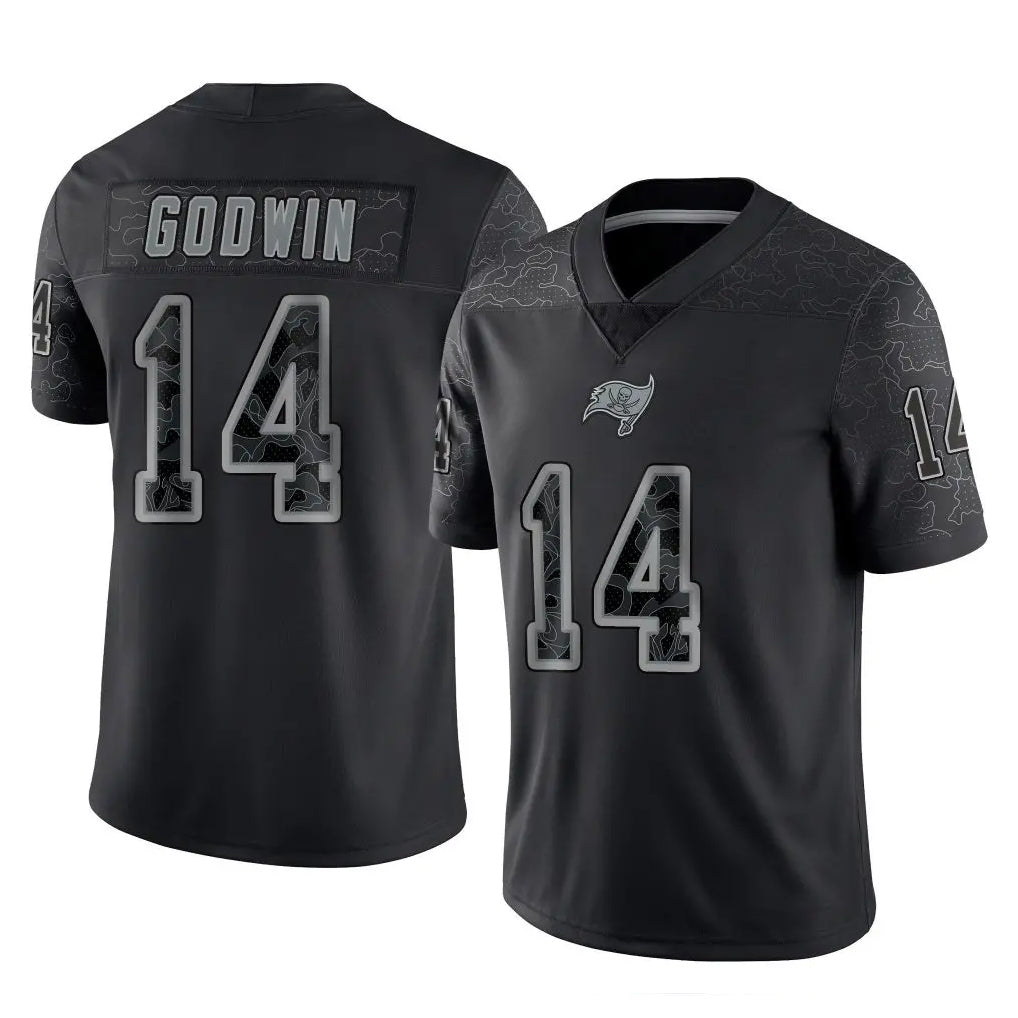 STECN TB.Buccaneers #14 Chris Godwin Jr. Player Black Reflective Limited Home Game Stitched Jerseys