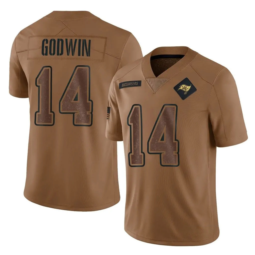 STECN TB.Buccaneers #14 Chris Godwin Jr. Player Brown Limited Salute To Service Home Game Stitched Jerseys