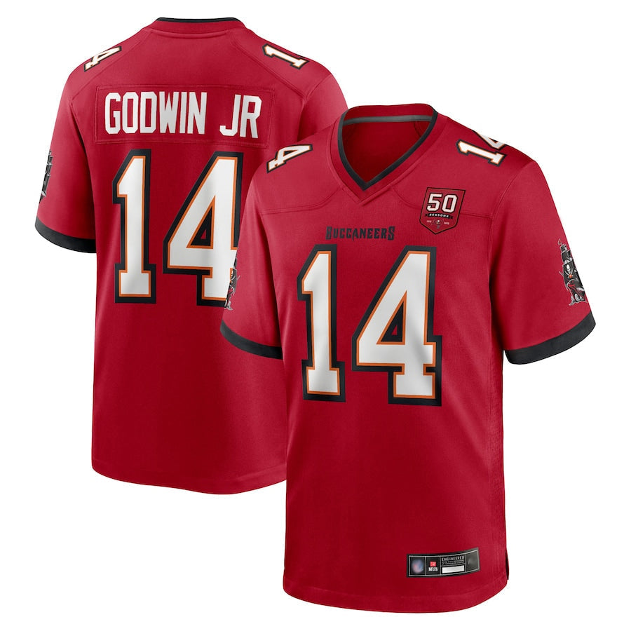 STECN TB.Buccaneers #14 Chris Godwin Jr. Player Red 50th Anniversary Game Stitched Jerseys