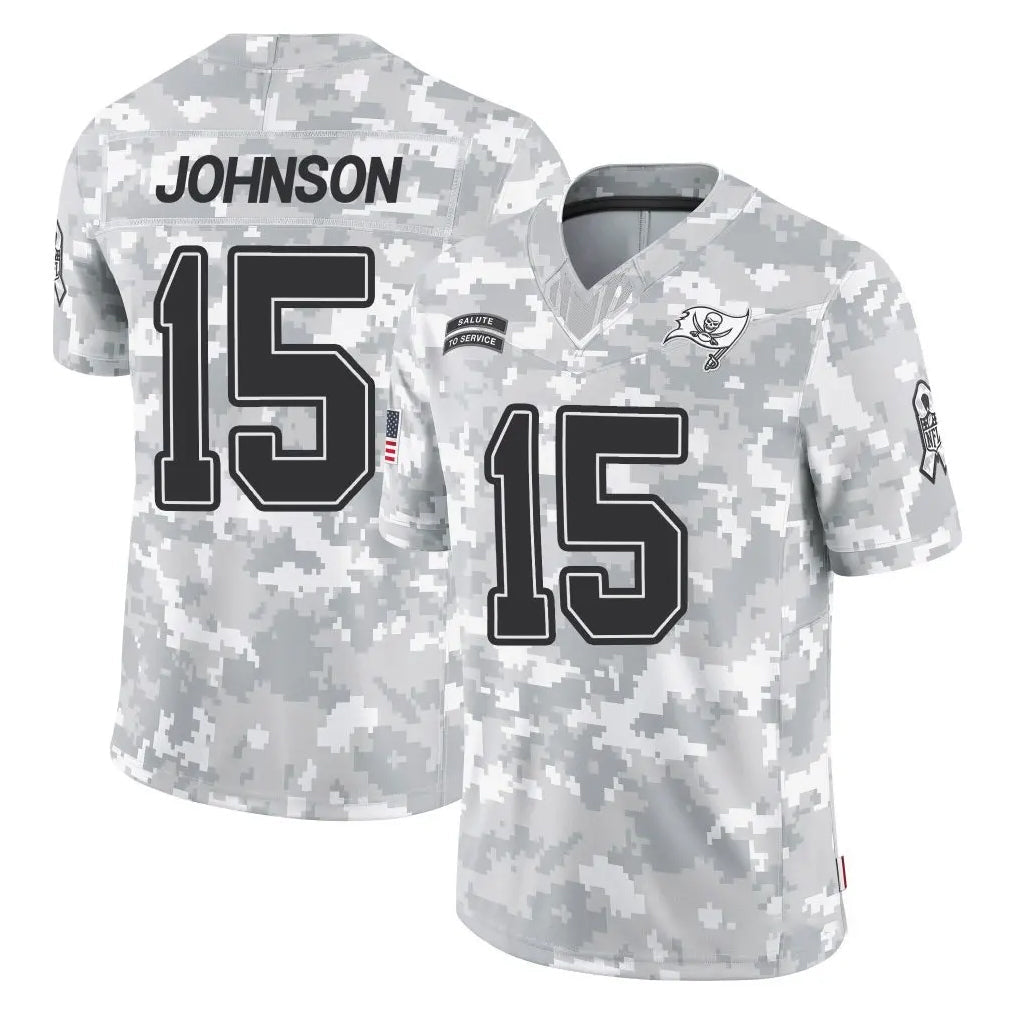 STECN TB.Buccaneers #15 Tez Johnson Player Arctic Camo Limited Salute To Service Home Game Stitched Jerseys