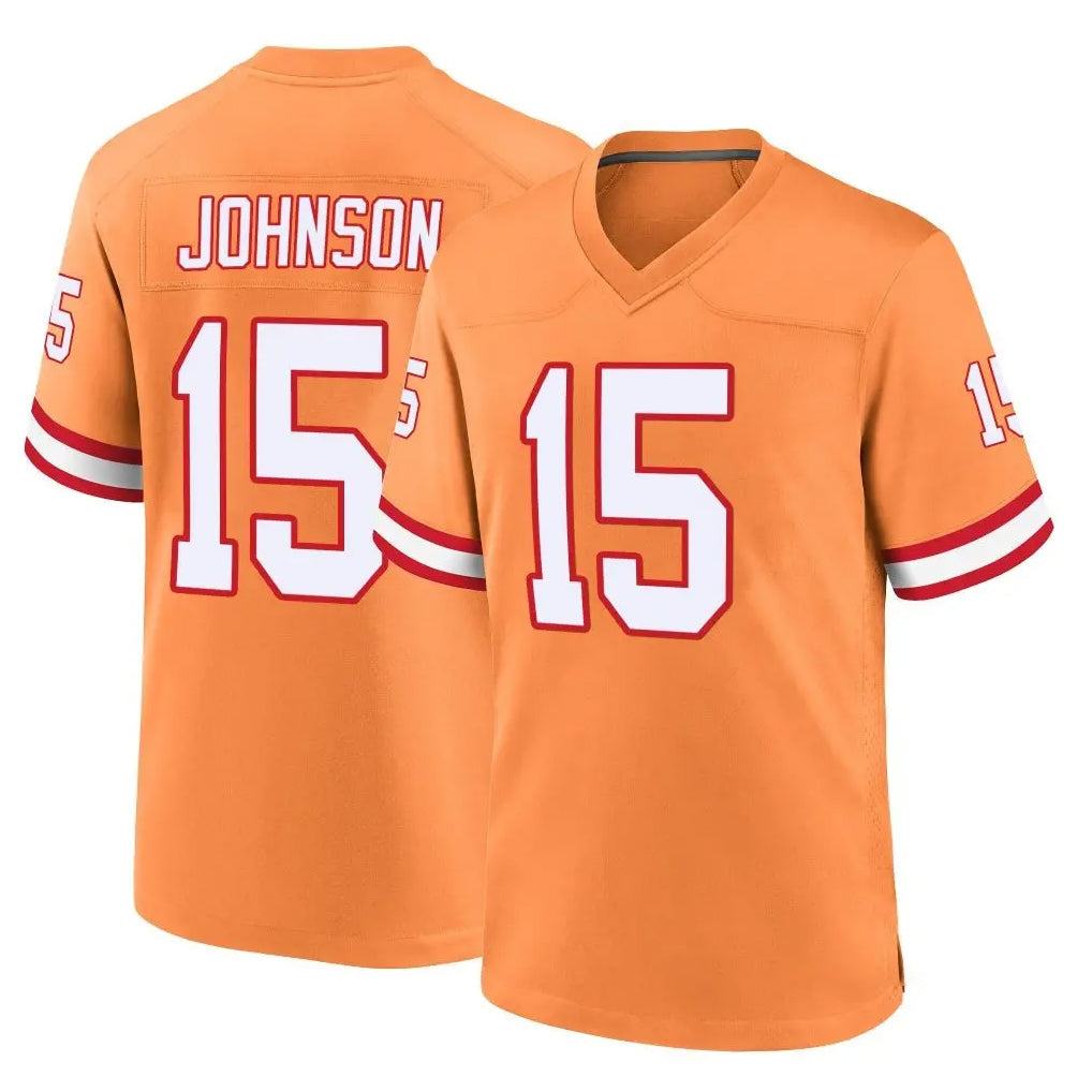 STECN TB.Buccaneers #15 Tez Johnson Player Orange Throwback Home Game Stitched Jerseys