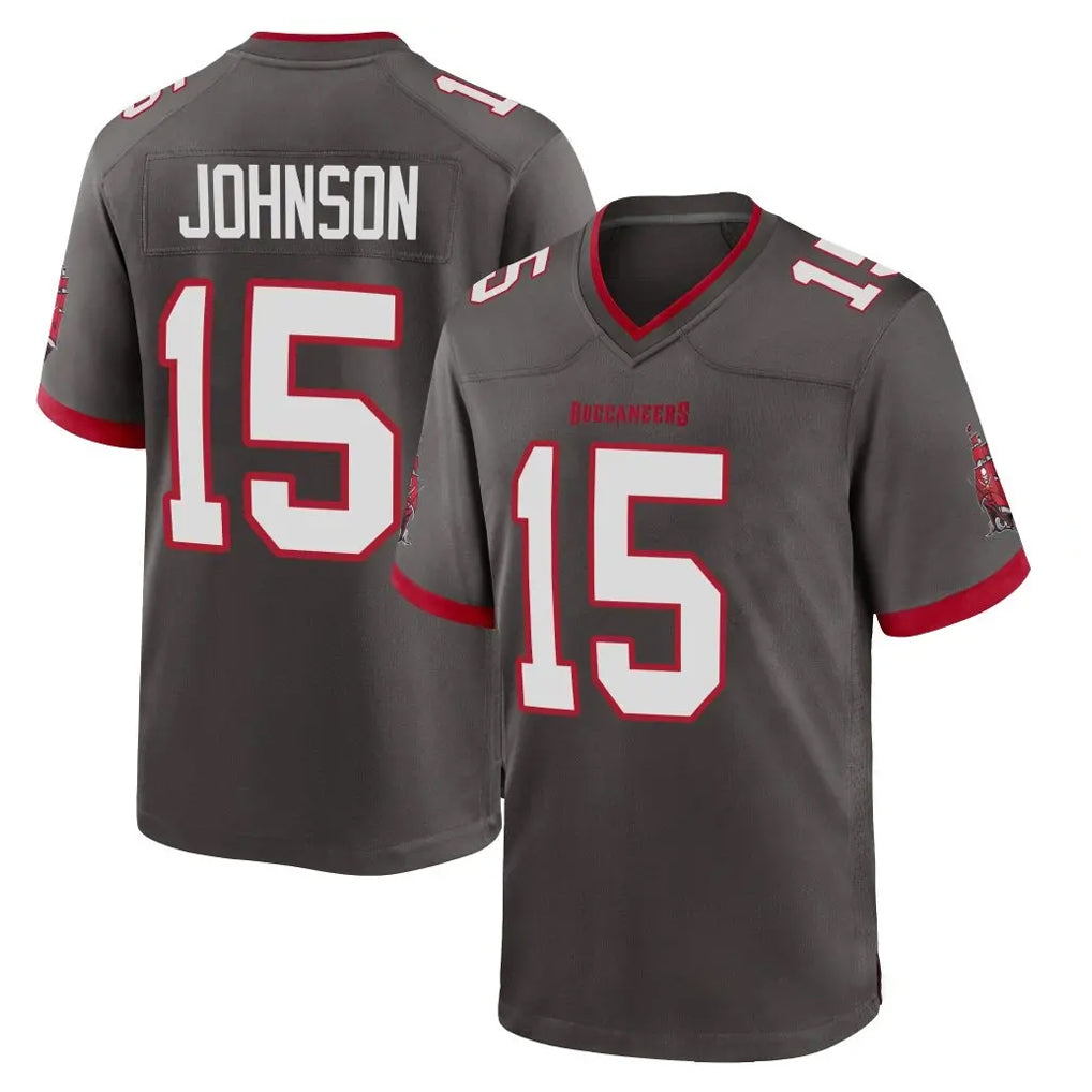 STECN TB.Buccaneers #15 Tez Johnson Player Pewter Alternate Home Game Stitched Jerseys