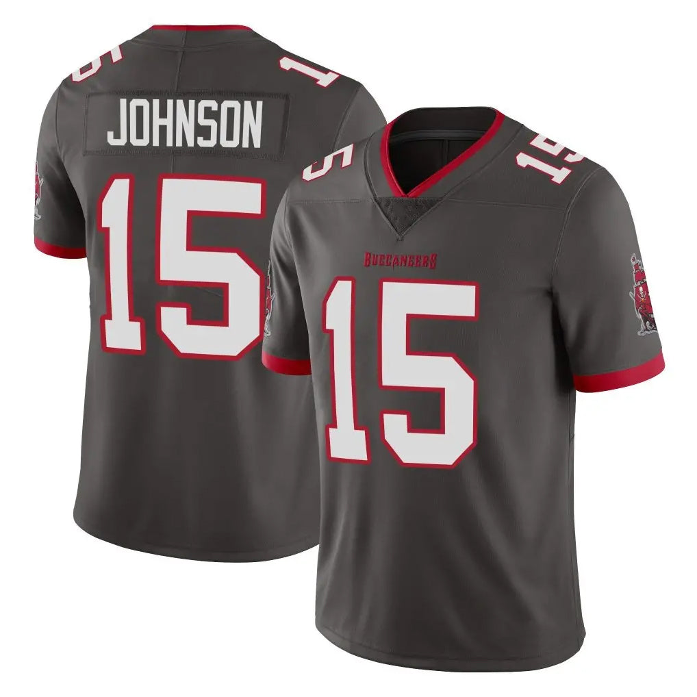 STECN TB.Buccaneers #15 Tez Johnson Player Pewter Limited Alternate Vapor Home Game Stitched Jerseys