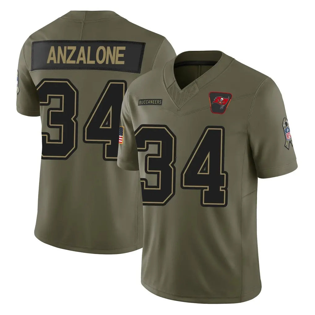 STECN TB.Buccaneers #34 Alex Anzalone Player Olive 2025 Salute To Service Limited Home Game Stitched Jerseys