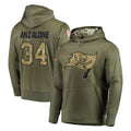 STECN TB.Buccaneers #34 Alex Anzalone Player Olive Salute to Service Pullover Hoodie Home Game Stitched Jerseys