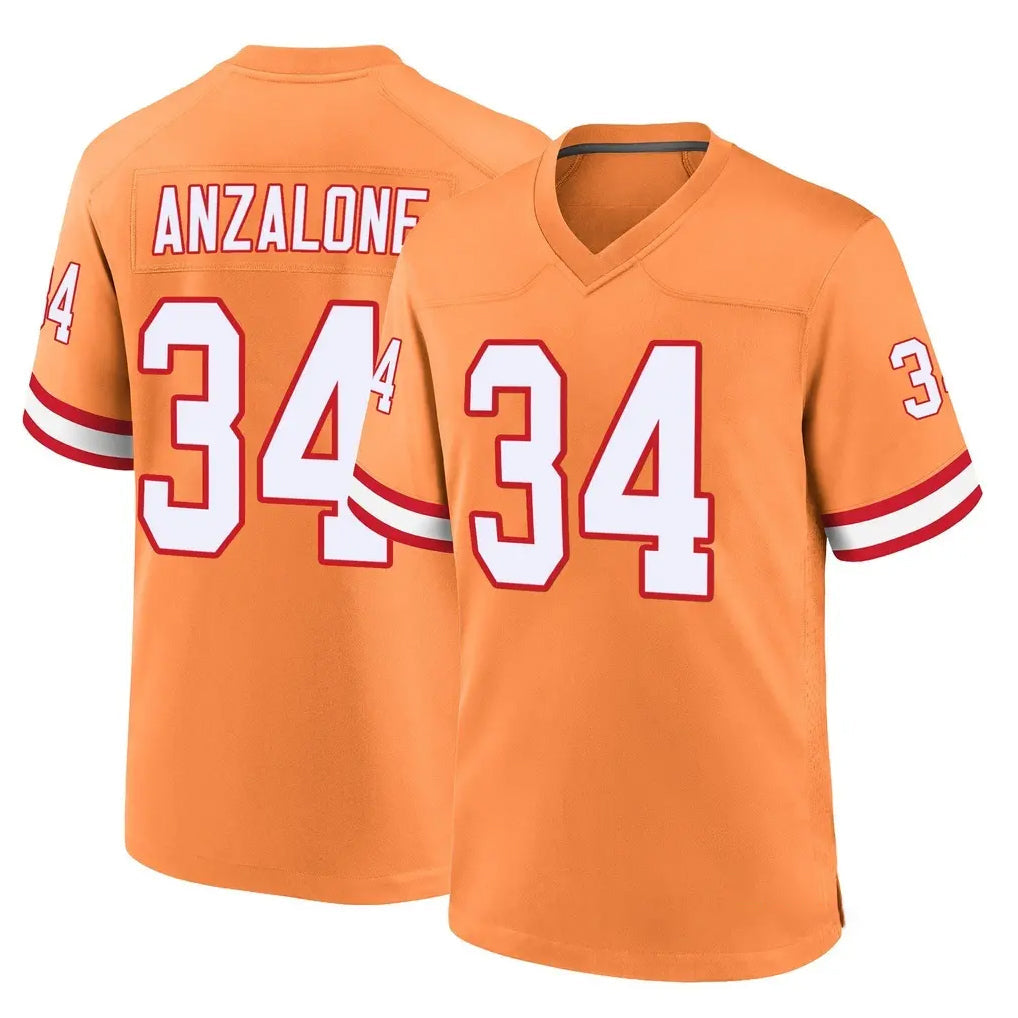 STECN TB.Buccaneers #34 Alex Anzalone Player Orange Throwback Home Game Stitched Jerseys