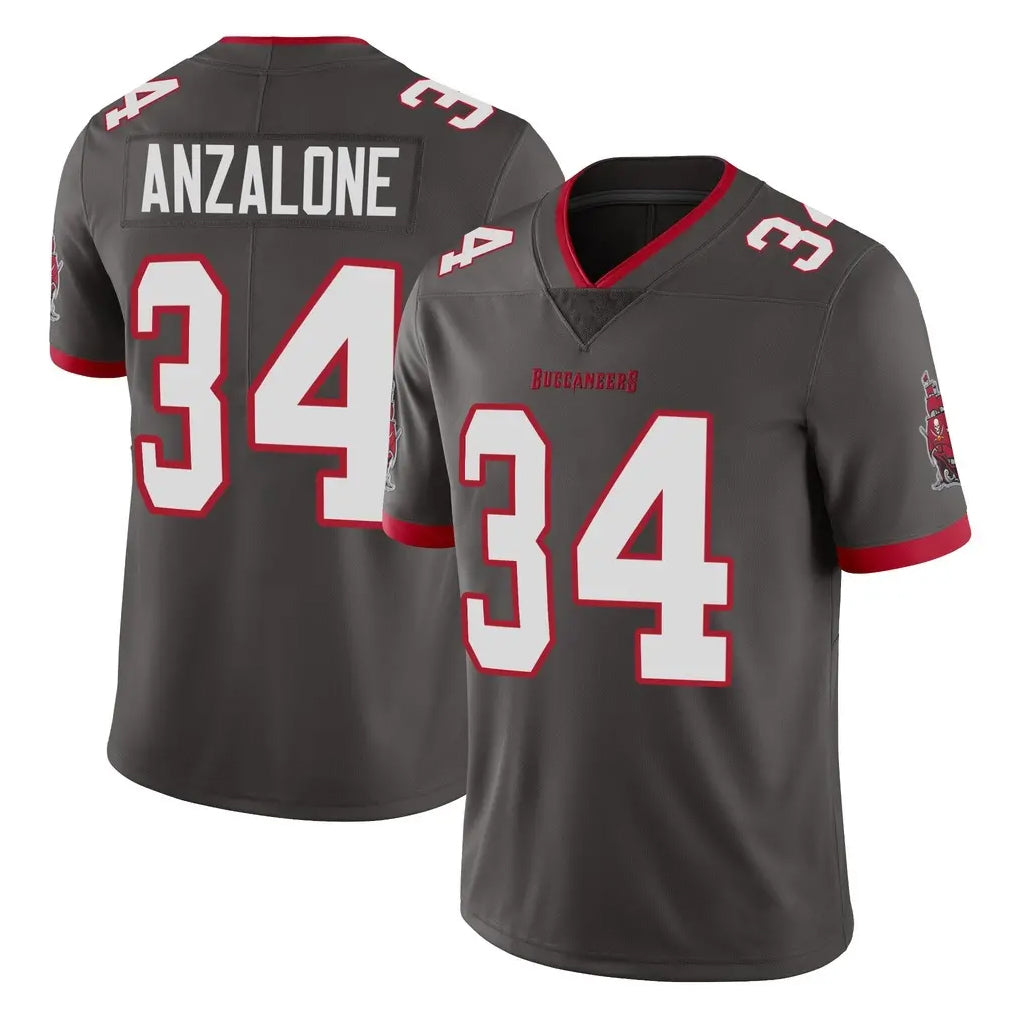 STECN TB.Buccaneers #34 Alex Anzalone Player Pewter Limited Alternate Vapor Home Game Stitched Jerseys
