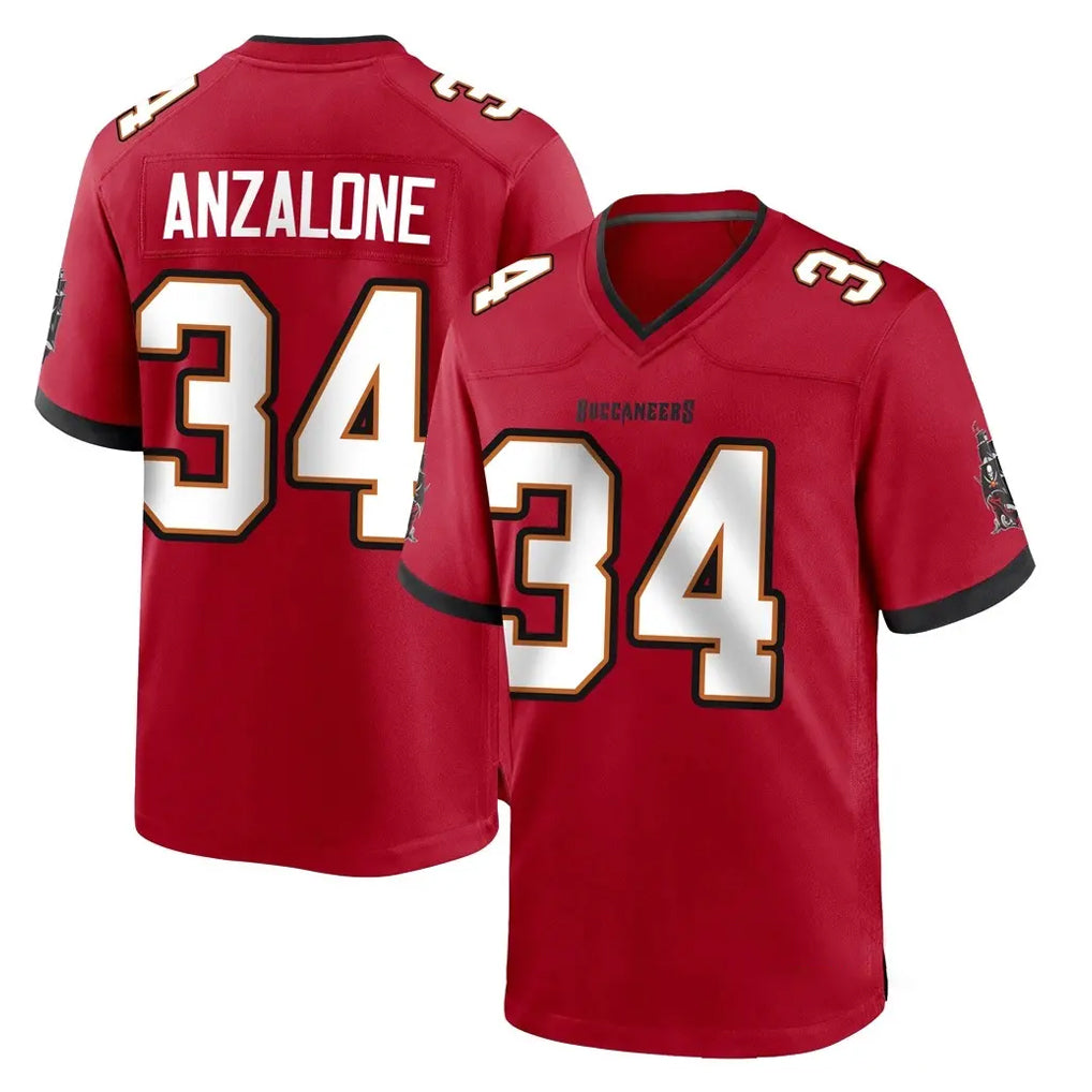 STECN TB.Buccaneers #34 Alex Anzalone Player Red Home Game Stitched Jerseys