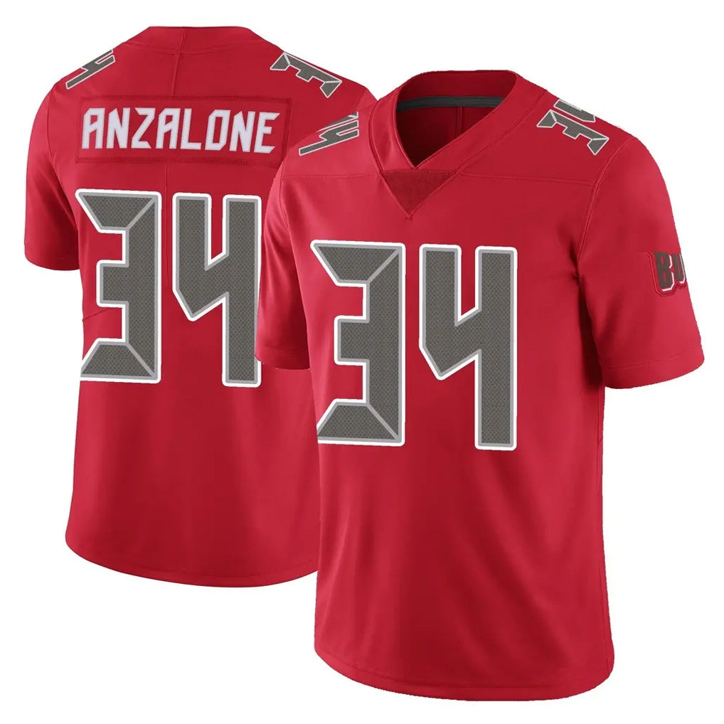 STECN TB.Buccaneers #34 Alex Anzalone Player Red Limited Color Rush Home Game Stitched Jerseys