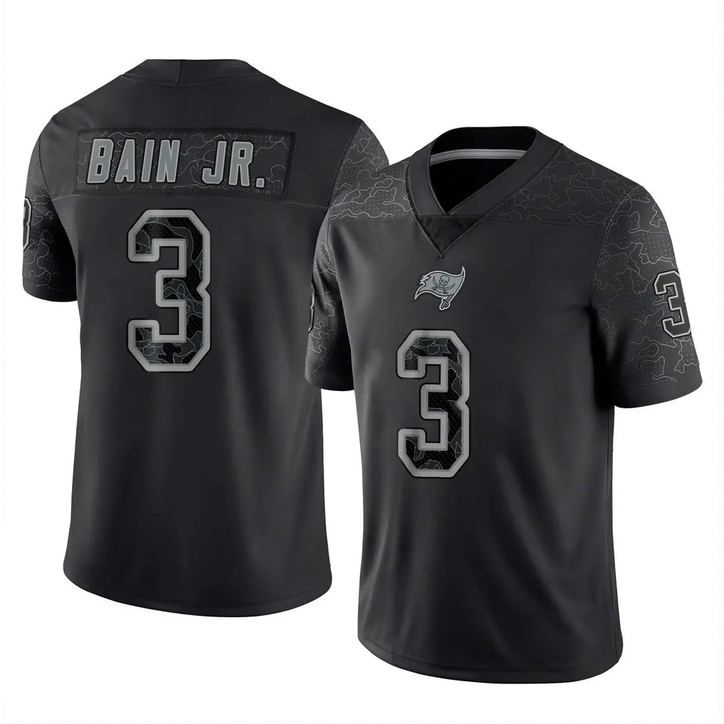 STECN TB.Buccaneers #3 Rueben Bain Jr. Player Black Reflective Limited Home Game Stitched Jerseys