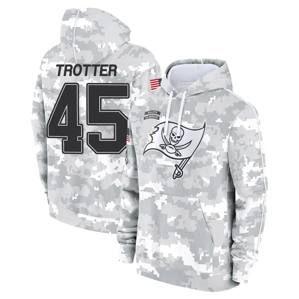 STECN TB.Buccaneers #45 Josiah Trotter Player Arctic Camo Limited Salute to Service Pullover Hoodies Game Stitched Jerseys