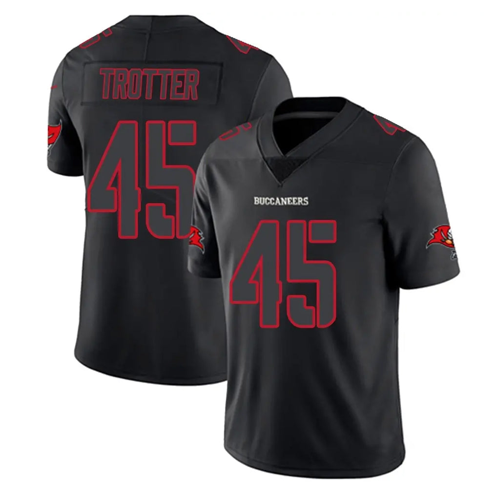 STECN TB.Buccaneers #45 Josiah Trotter Player Black Impact Limited Home Game Stitched Jerseys