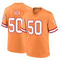 STECN TB.Buccaneers #50 Vita Vea Player Orange Throwback Home Game Stitched Jerseys