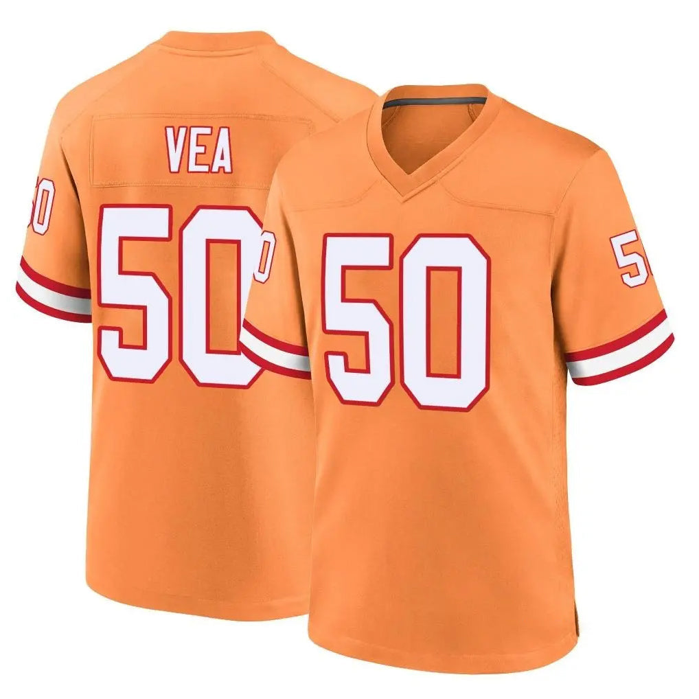 STECN TB.Buccaneers #50 Vita Vea Player Orange Throwback Home Game Stitched Jerseys