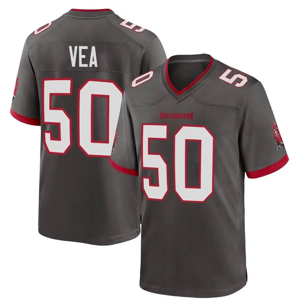 STECN TB.Buccaneers #50 Vita Vea Player Pewter Alternate Home Game Stitched Jerseys
