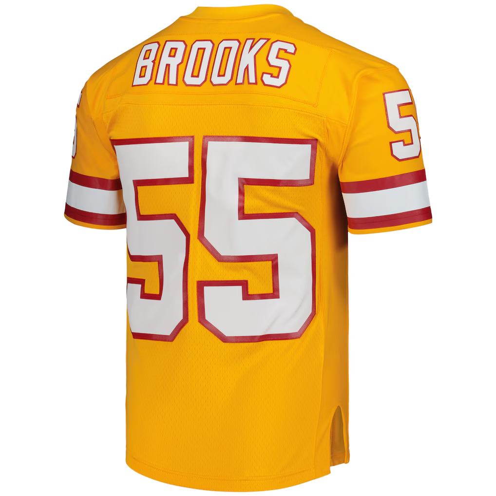 STECN TB.Buccaneers #55 Derrick Brooks Mitchell & Ness Orange Legacy Replica Stitched Puhic Jersey