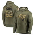 STECN TB.Buccaneers #62 Graham Barton Player Olive Salute to Service Pullover Hoodie Home Game Stitched Jerseys