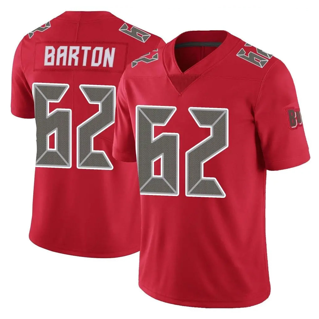 STECN TB.Buccaneers #62 Graham Barton Player Red Limited Color Rush Home Game Stitched Jerseys