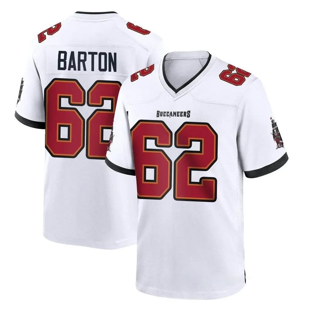 STECN TB.Buccaneers #62 Graham Barton Player White Home Game Stitched Jerseys