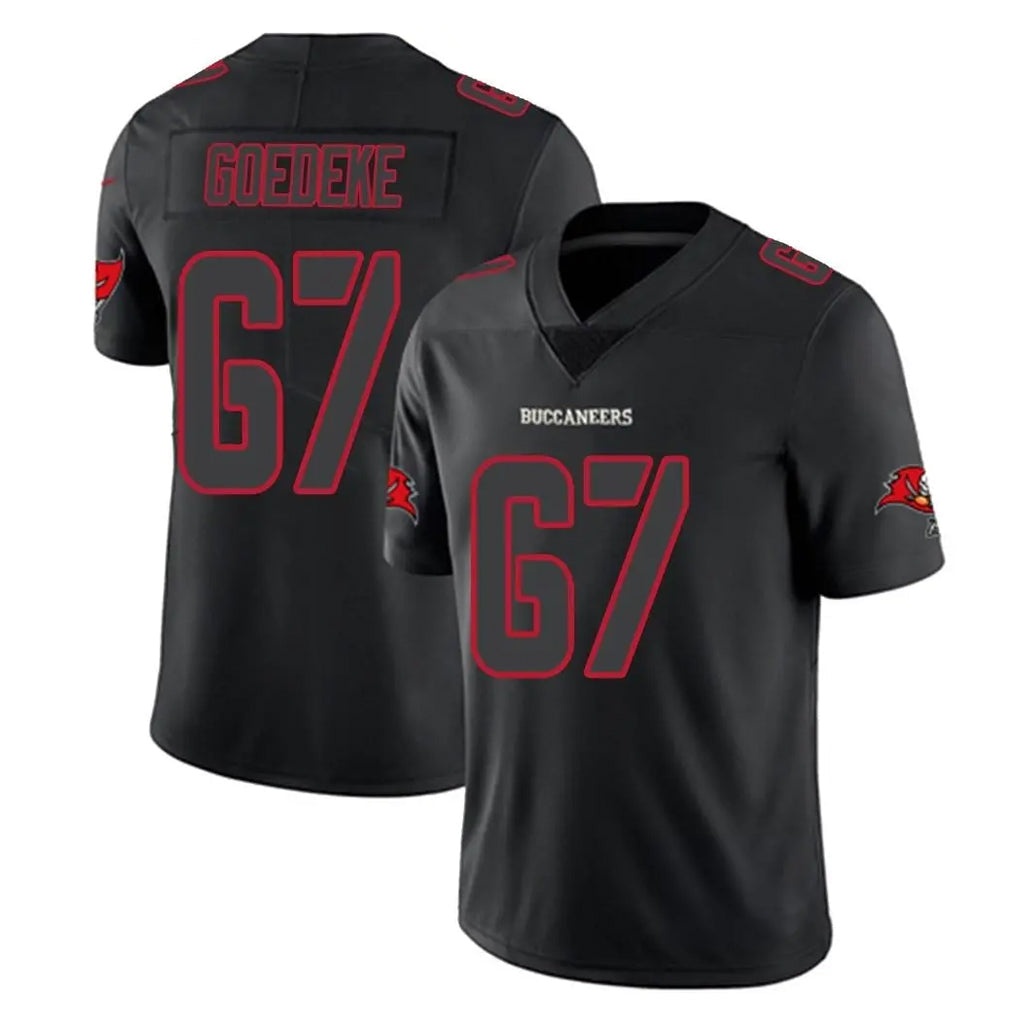 STECN TB.Buccaneers #67 Luke Goedeke Player Black Impact Limited Home Game Stitched Jerseys
