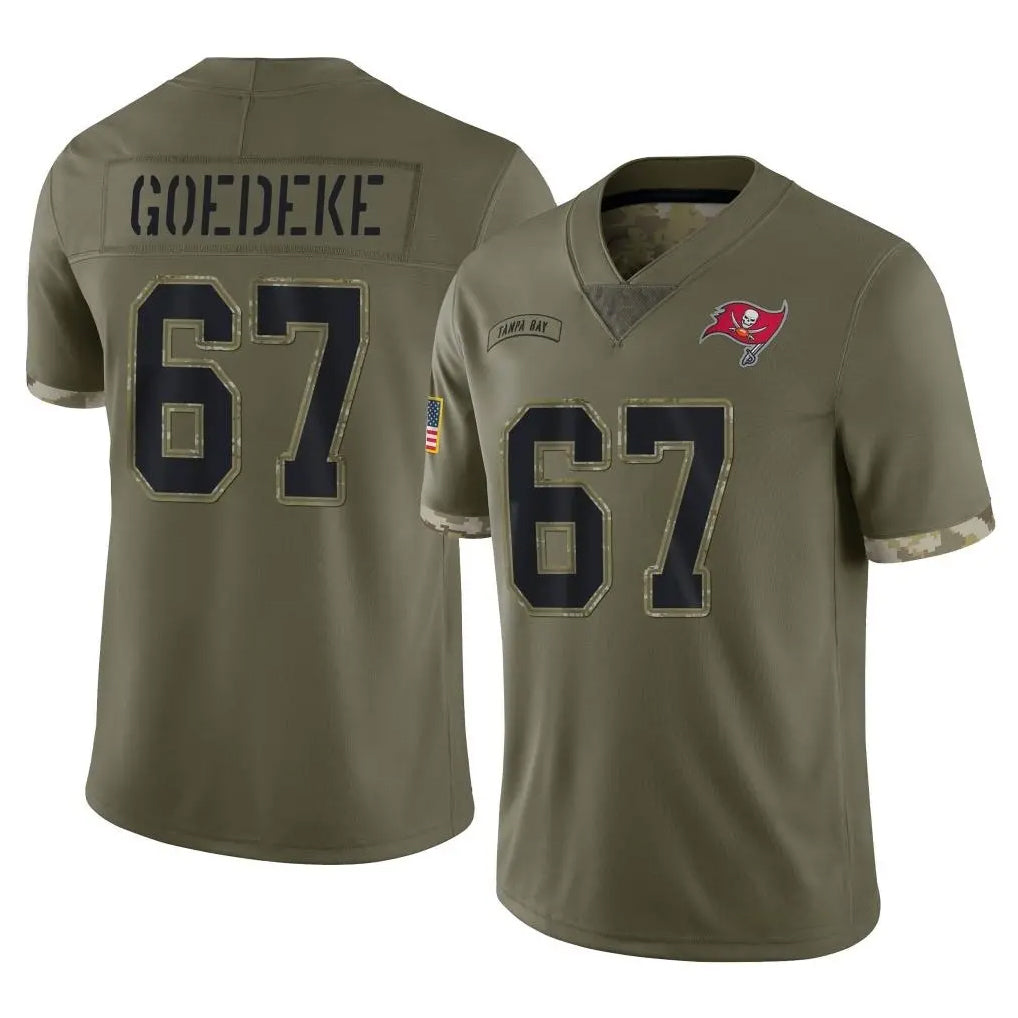 STECN TB.Buccaneers #67 Luke Goedeke Player Olive Limited Salute To Service Home Game Stitched Jerseys