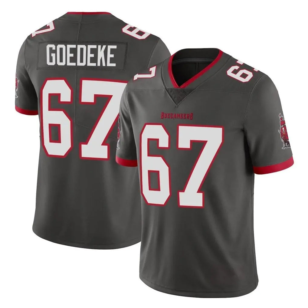 STECN TB.Buccaneers #67 Luke Goedeke Player Pewter Limited Alternate Vapor Home Game Stitched Jerseys