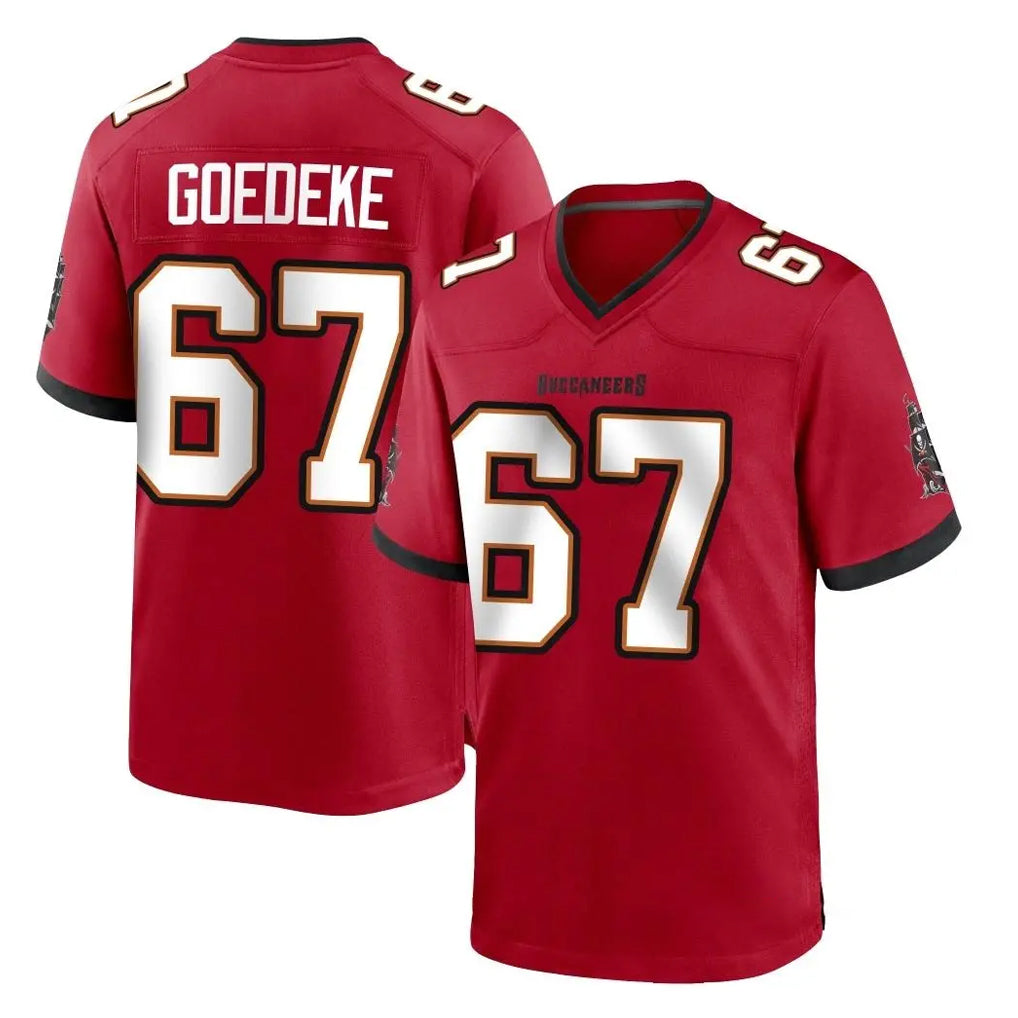 STECN TB.Buccaneers #67 Luke Goedeke Player Red Home Game Stitched Jerseys