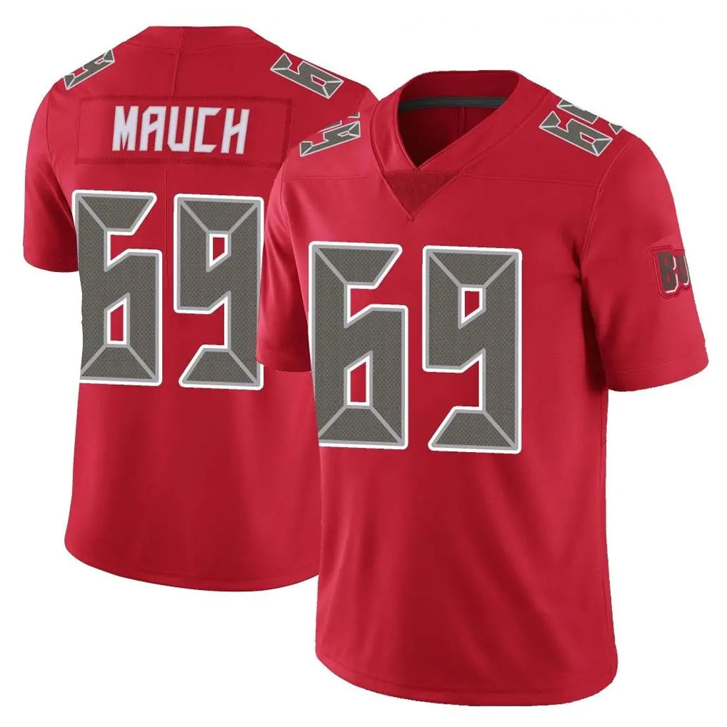 STECN TB.Buccaneers #69 Cody Mauch Player Red Limited Color Rush Home Game Stitched Jerseys