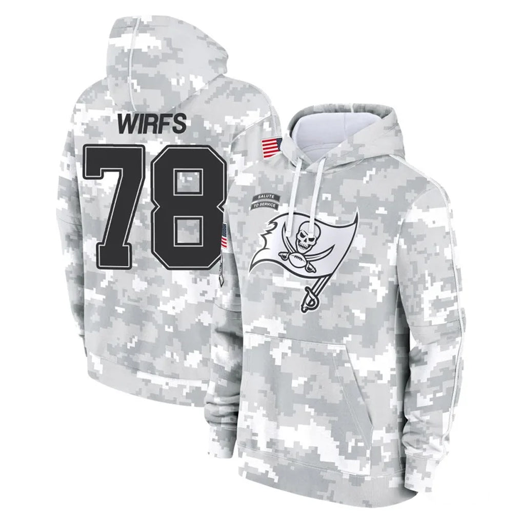 STECN TB.Buccaneers #78 Tristan Wirfs Player Arctic Camo Limited Salute to Service Pullover Hoodies Game Stitched Jerseys