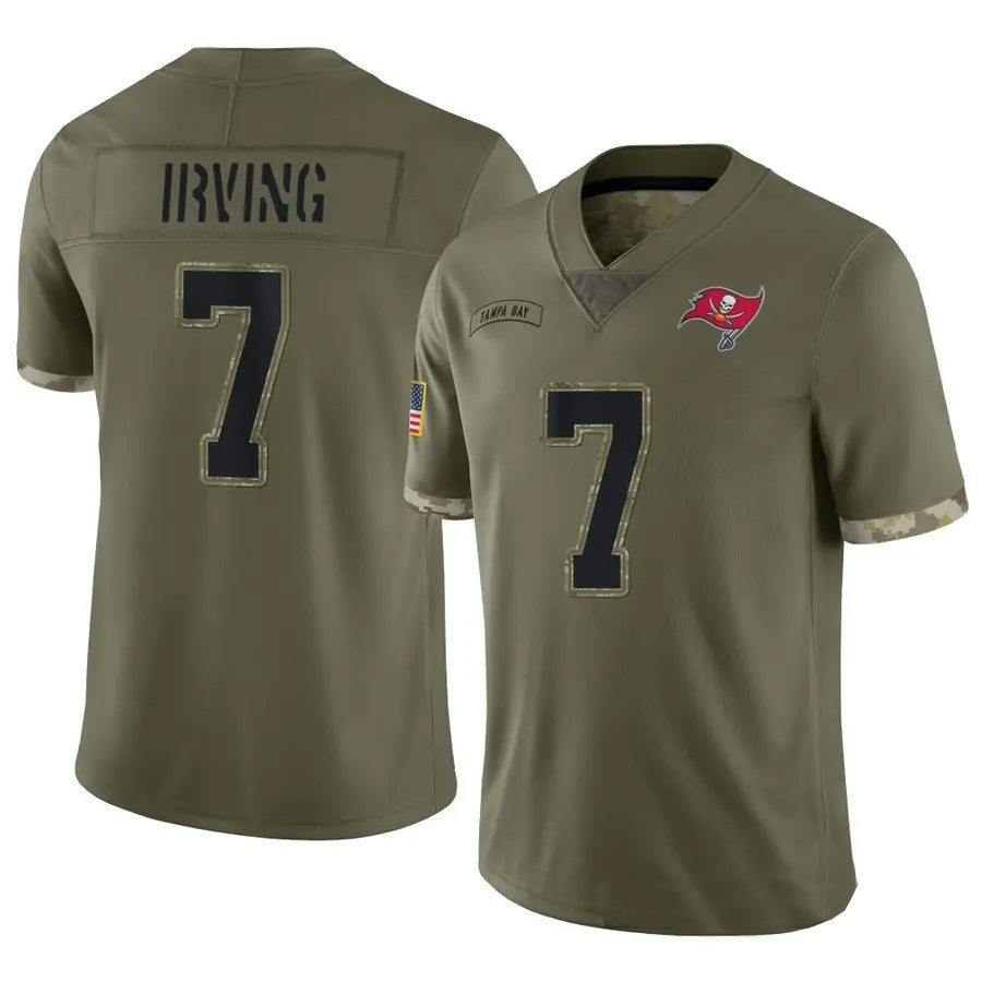 STECN TB.Buccaneers #7 Bucky Irving Player Limited Olive Salute To Service Stitched Jersey