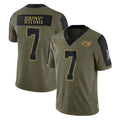 STECN TB.Buccaneers #7 Bucky Irving Player Olive Salute To Service Limited Game Stitched Jerseys