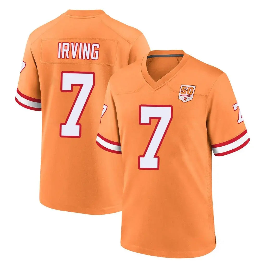 STECN TB.Buccaneers #7 Bucky Irving Player Orange Throwback Home Game Stitched Jerseys