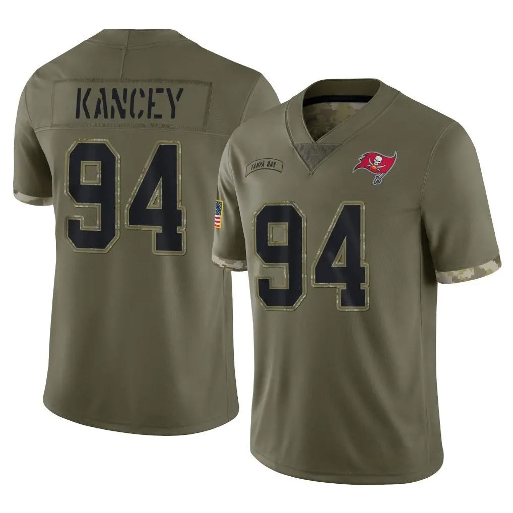 STECN TB.Buccaneers #94 Calijah Kancey Player Olive Limited Salute To Service Home Game Stitched Jerseys
