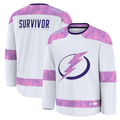 STECN TB.Lightning White Hockey Fights Cancer Survivor Practice Jerseys