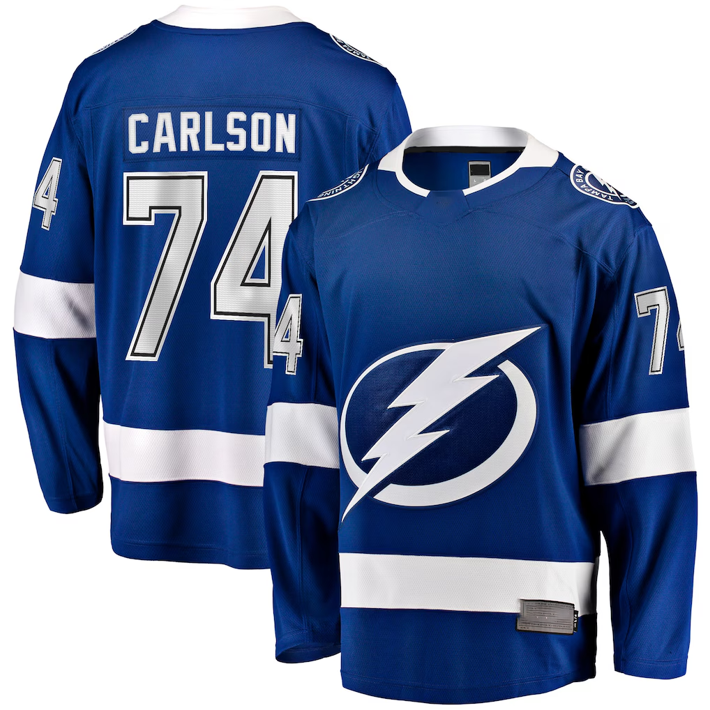 STECN TB.Lightning #74 John Carlson Blue Home Breakaway Jerseys
