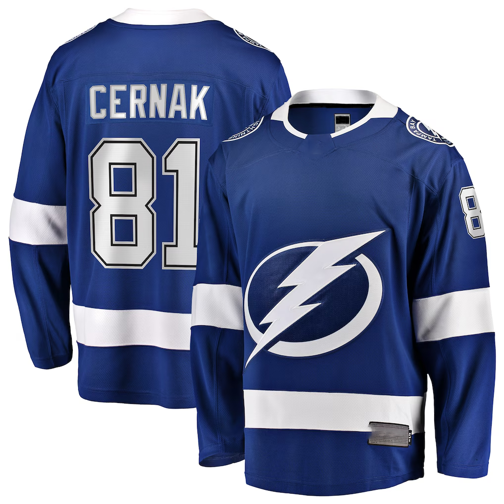 STECN TB.Lightning #81 Erik Cernak Blue Home Breakaway Player Jerseys