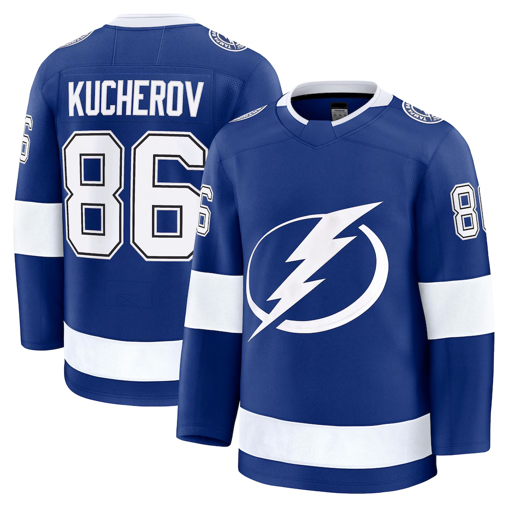 STECN TB.Lightning #86 Nikita Kucherov Blue Home Premium Jerseys