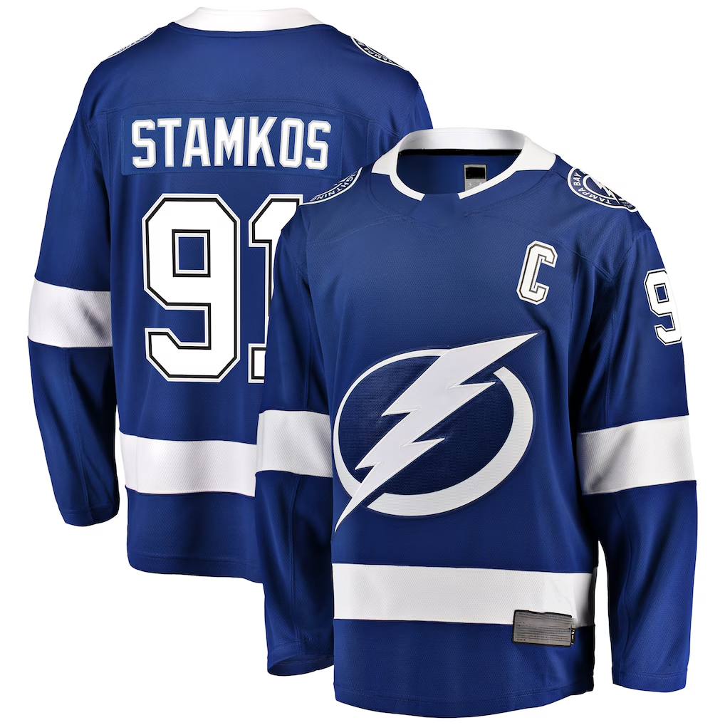 STECN TB.Lightning #91 Steven Stamkos Blue Breakaway Player Jerseys