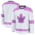 STECN T.Maple Leafs White 2024 Hockey Fights Cancer Practice Jerseys