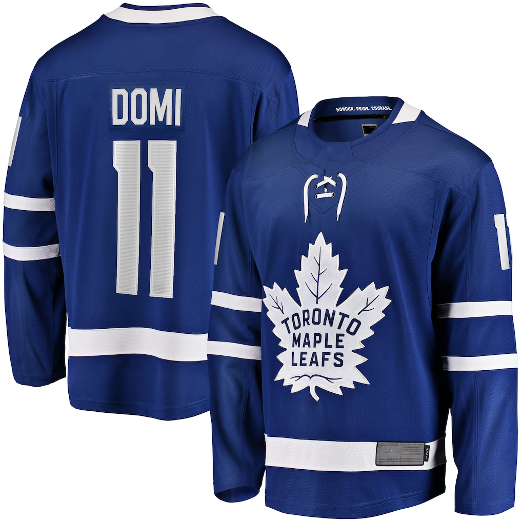 STECN T.Maple Leafs #11 Max Domi Blue Home Breakaway Jerseys