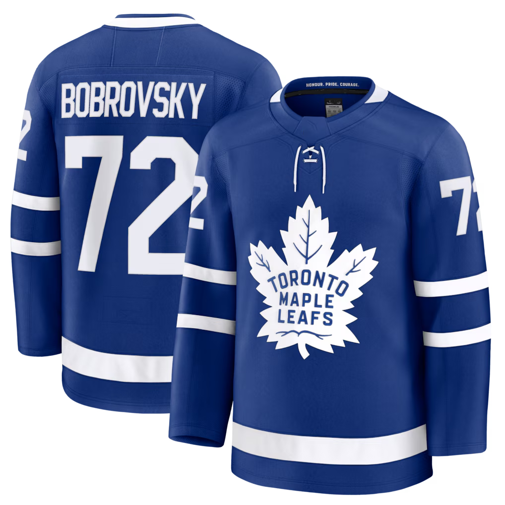 STECN T.Maple Leafs #72 Sergei Bobrovsky Blue Home Premium Jerseys