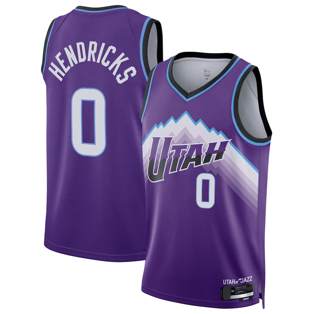 STECN U.Jazz #0 Taylor Hendricks Purple Swingman Jerseys - Icon Edition