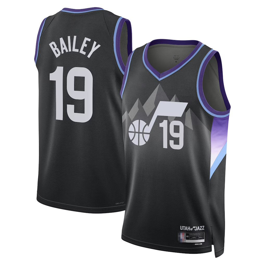 STECN U.Jazz #19 Ace Bailey Black Swingman Player Jerseys - Statement Edition