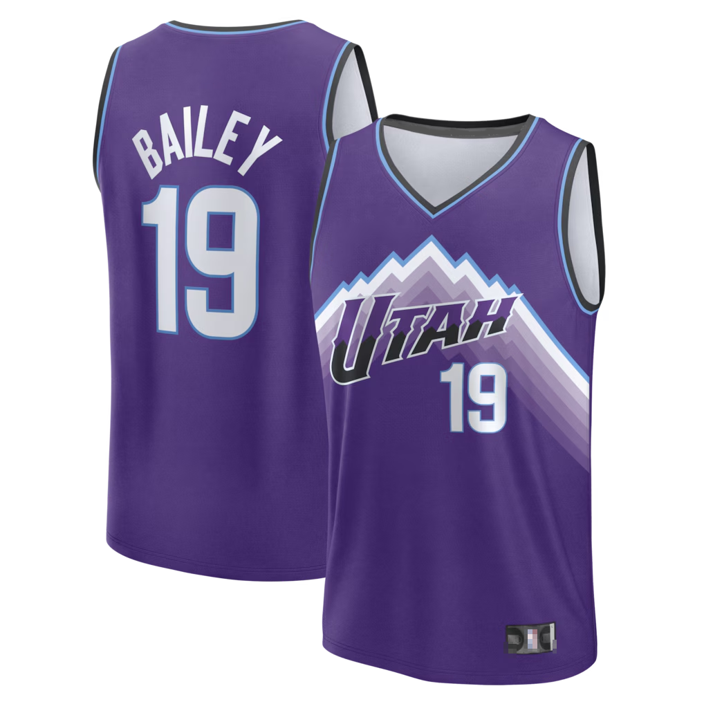 STECN U.Jazz #19 Ace Bailey Fanatics Purple Fast Break Replica Jerseys - Icon Edition