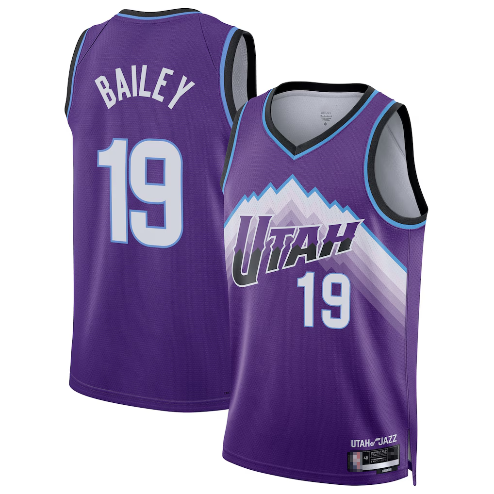 STECN U.Jazz #19 Ace Bailey Purple Swingman Jerseys - Icon Edition