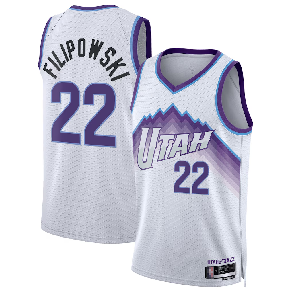 STECN U.Jazz #22 Kyle Filipowski White Swingman Jerseys - Association Edition