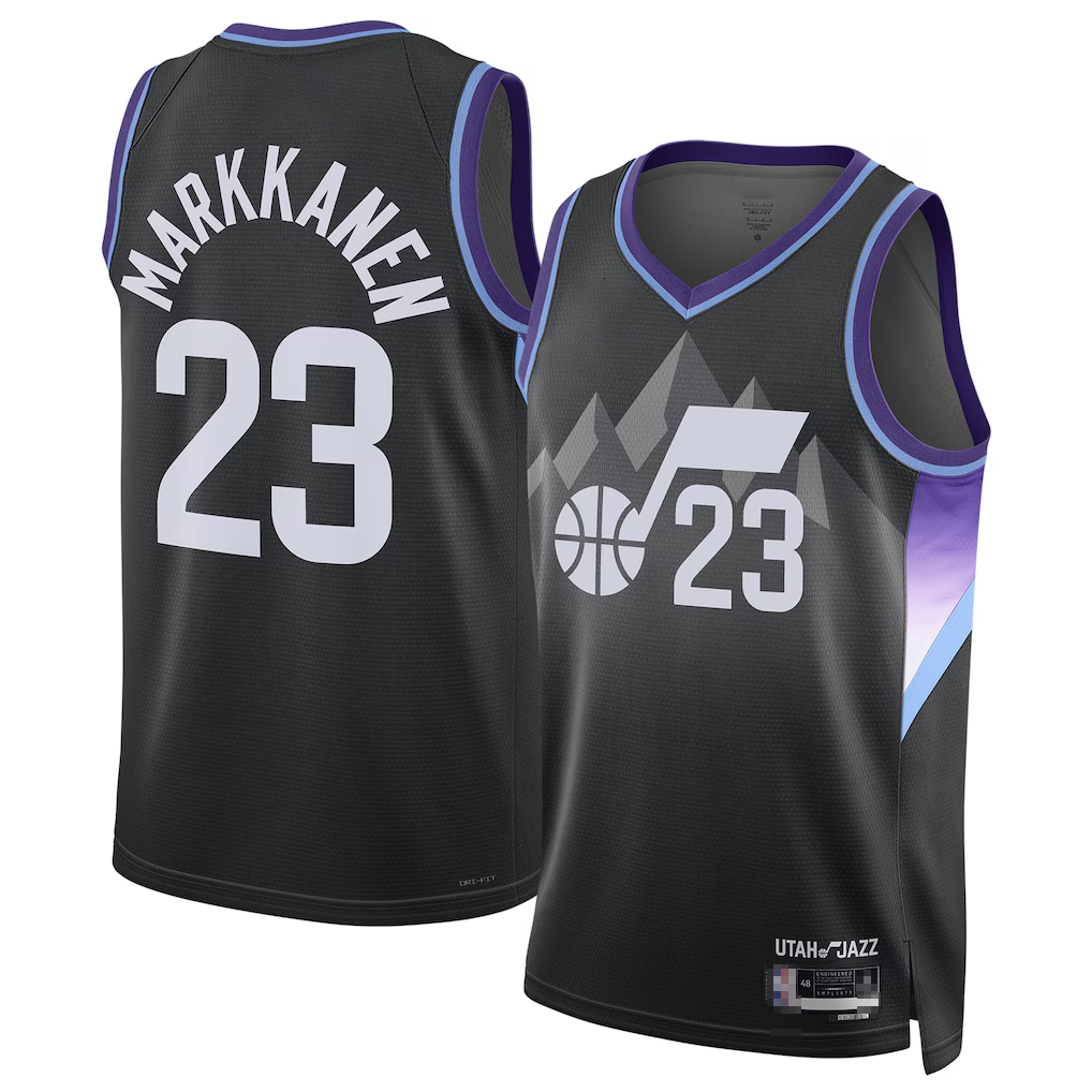 STECN U.Jazz #23 Lauri Markkanen Black 2024-2025 Swingman Jerseys - Statement Edition